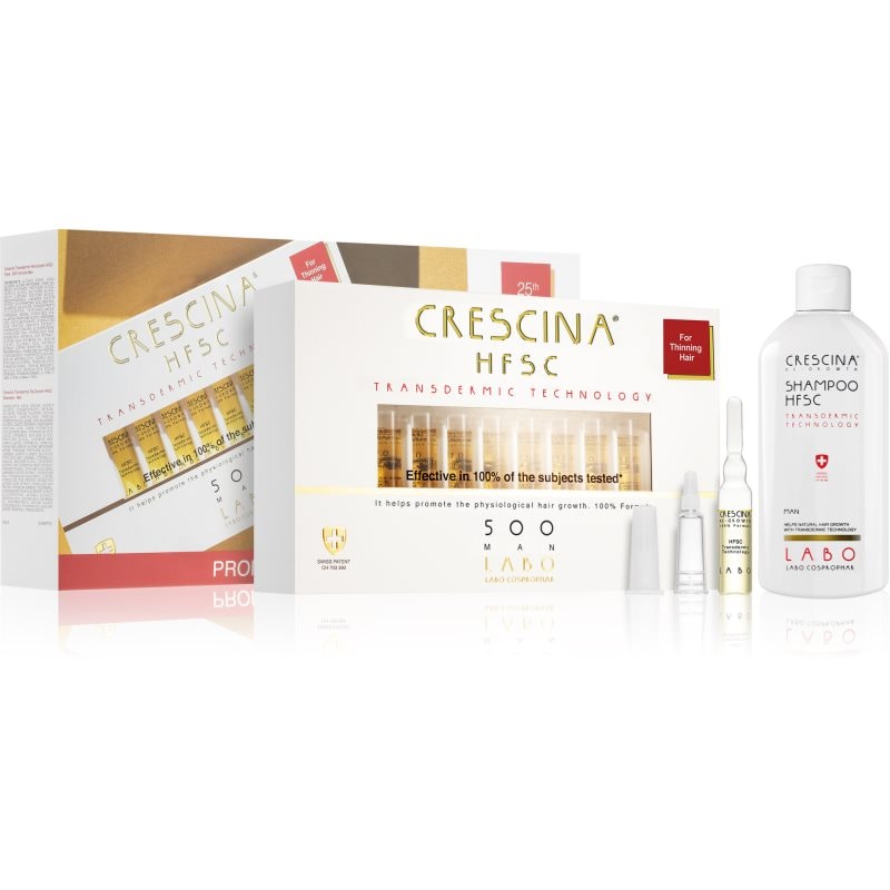 Crescina Transdermic 500 Re-Growth подаръчен комплект за растеж на косата за мъже 500 - Комплект - Сравни цени от 1 магазин с безплатна доставка