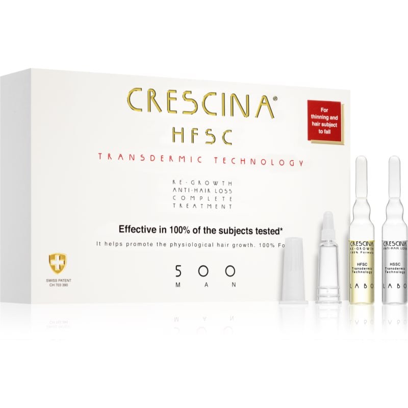 Crescina Transdermic 500 Re-Growth and Anti-Hair Loss грижа за растеж на косата против косопад за мъже