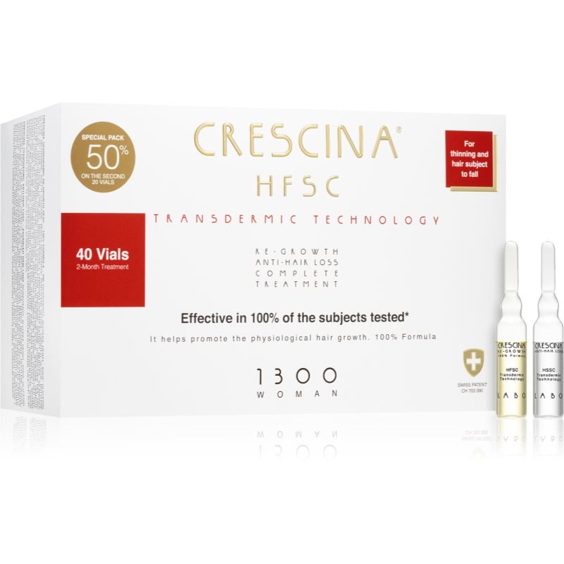 Crescina Transdermic 1300 Re-Growth and Anti-Hair Loss грижа за растеж на косата против косопад за жени 40x3 - Грижа за коса - Сравни цени от 1 магазин с безплатна доставка