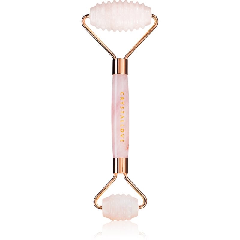 Crystallove Rose Quartz 3D Teeth Roller масажно валяче за лице