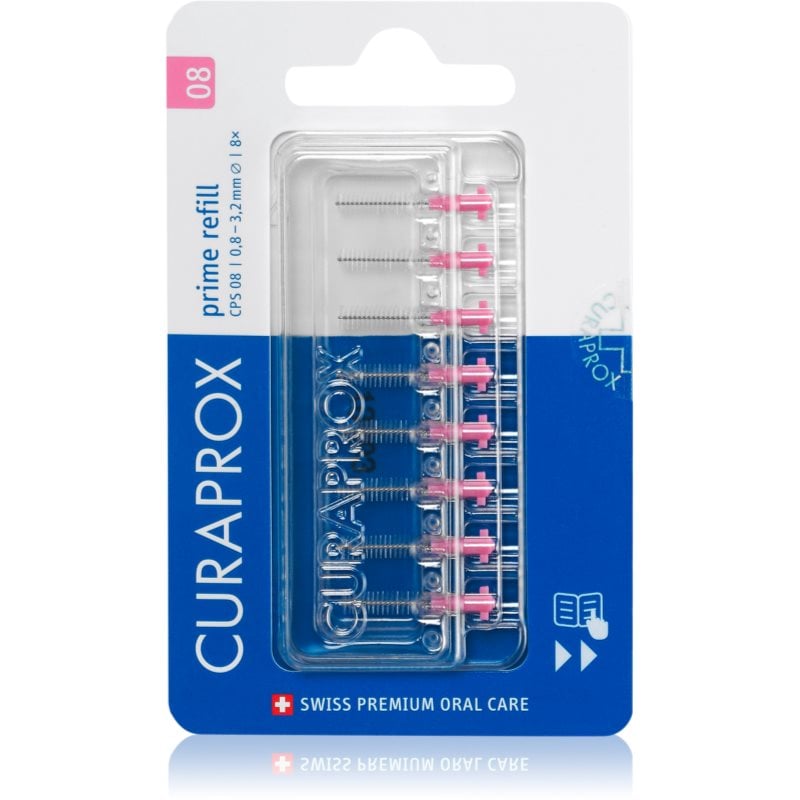 Curaprox Prime Refill резервни четки за междузъбно пространство в блистер CPS 08 0,8 - 3,2 mm