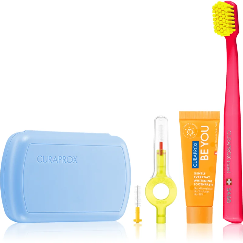Curaprox Travel Set комплект за пътуване за зъби, език и венци Blue - Комплект - Сравни цени от 1 магазин с безплатна доставка