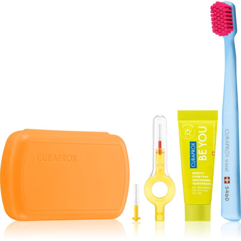 Curaprox Travel Set комплект за пътуване за зъби, език и венци Orange