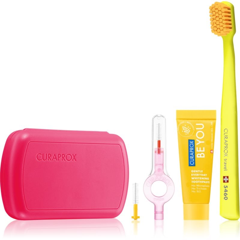 Curaprox Travel Set комплект за пътуване за зъби, език и венци Magenta