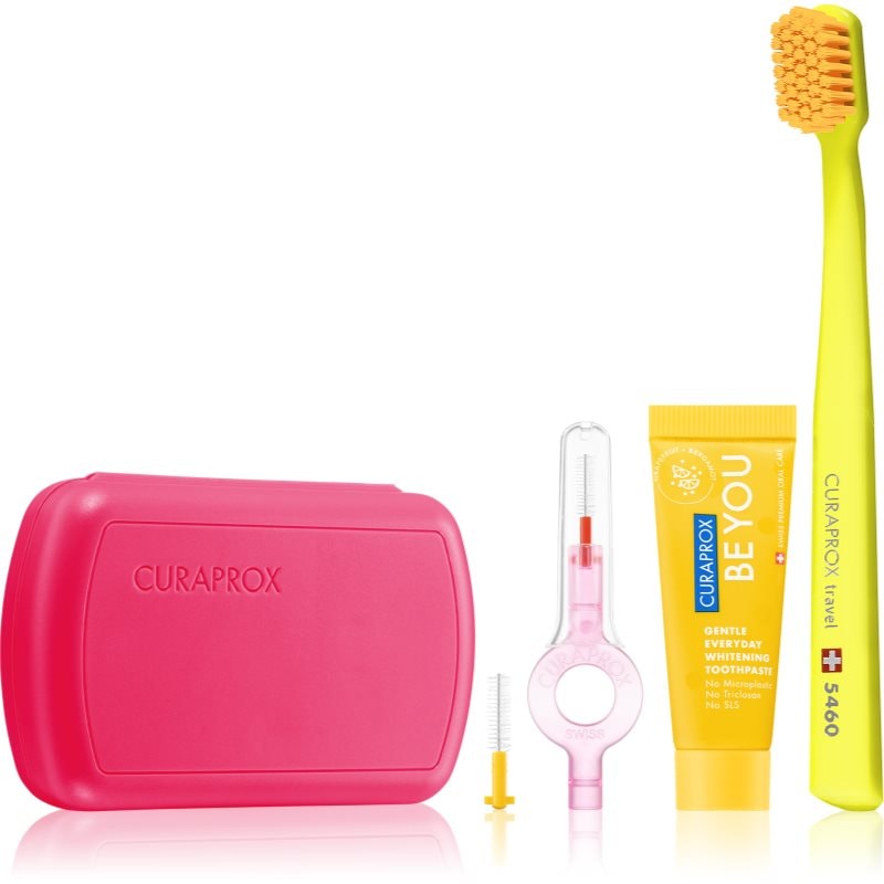 Curaprox Travel Set комплект за пътуване за зъби, език и венци Magenta - Комплект - Сравни цени от 1 магазин с безплатна доставка