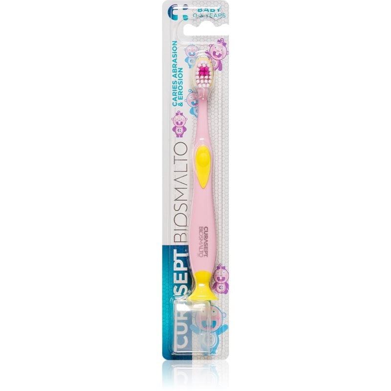 Curasept Biosmalto Baby 0-3 Years четка за зъби за деца с вендуза