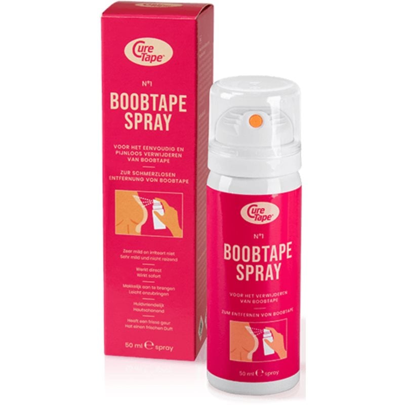 CureTape® Boob Tape Remover Spray продукт за отстраняване на фиксиращи ленти в спрей