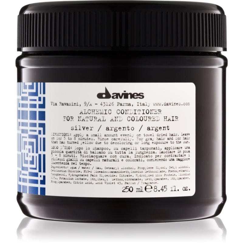Davines Alchemic Conditioner Silver хидратиращ балсам за подчертаване на цвета на косата - Грижа за коса - Сравни цени от 1 магазин с безплатна доставка
