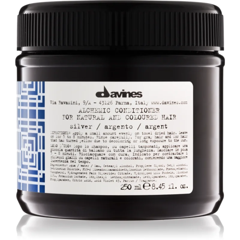 Davines Alchemic Conditioner Silver хидратиращ балсам за подчертаване на цвета на косата - Грижа за коса - Сравни цени от 1 магазин с безплатна доставка