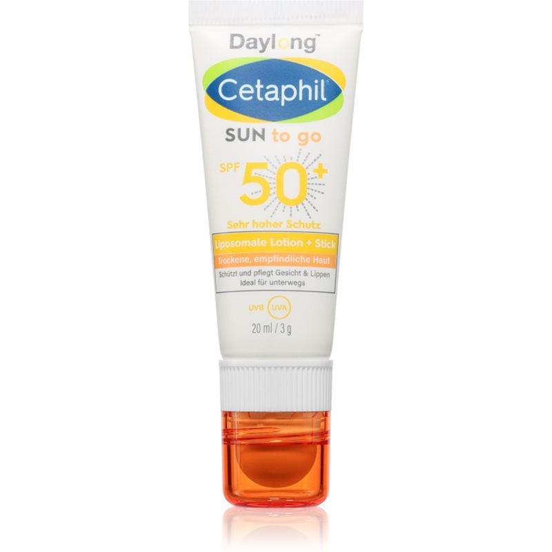 Daylong Cetaphil SUN To Go Liposomale Lotion + Stick слънцезащитен крем в стик за чувствителна кожа на лицето SPF 50+