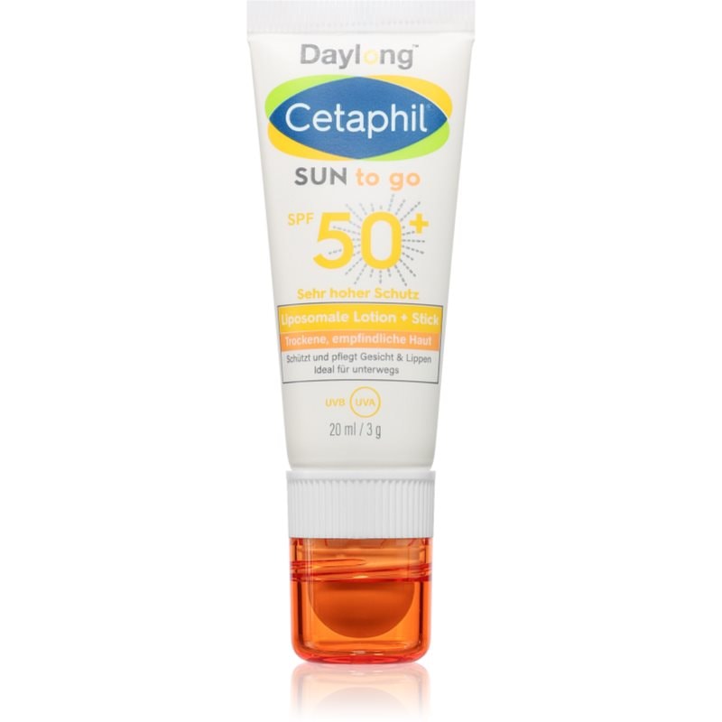 Daylong Daylong Cetaphil SUN To Go Liposomale Lotion + Stick слънцезащитен крем в стик за чувствителна кожа на лицето SPF 50+ - Унисекс парфюм 20мл - Сравни цени от 1 магазин с безплатна доставка