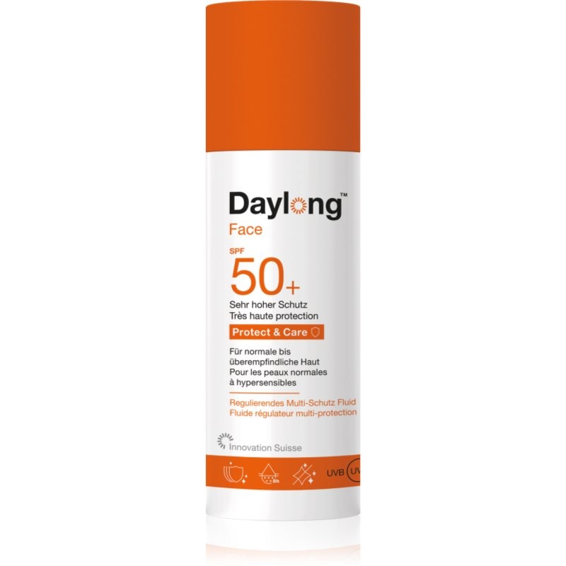 Daylong Daylong Protect & Care Face Fluid SPF50+ защитен флуид за всички видове кожа, включително и чувствителна SPF 50+ - Унисекс парфюм 50мл - Сравни цени от 1 магазин с безплатна доставка
