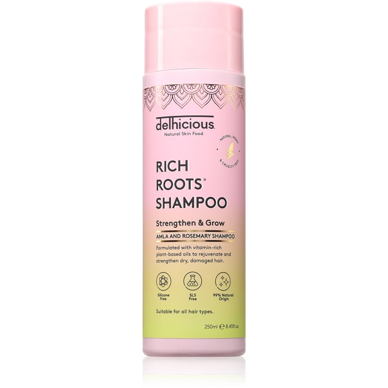 delhicious RICH ROOTS Strengthen & Moisturise Shampoo подсилващ шампоан с хидратиращ ефект - Грижа за коса - Сравни цени от 1 магазин с безплатна доставка