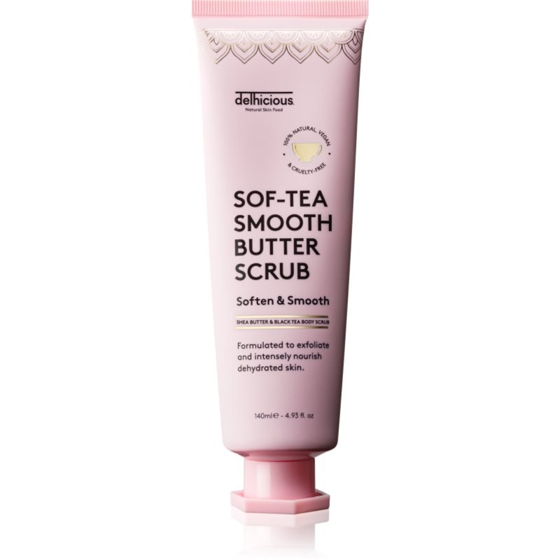 delhicious Sof-Tea Smooth Butter Scrub хидратиращ пилинг за тяло с ексфолиращо действие - Грижа за тяло - Сравни цени от 1 магазин с безплатна доставка