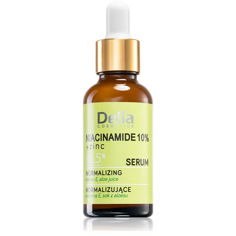 Delia Cosmetics Niacinamide 10% + zinc обновяващ серум за лице, врат и деколкте
