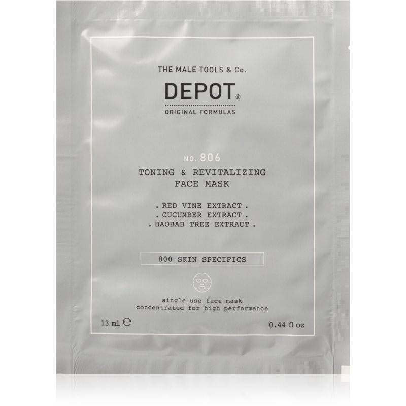 DEPOT 800 SKIN SPECIFICS NO. 806 TONING & REVITALIZING FACE MASK ревитализираща маска за лице за мъже 12x - Грижа за лице - Сравни цени от 1 магазин с безплатна доставка