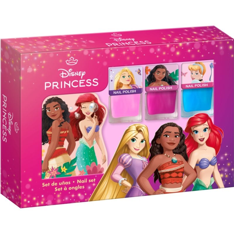 Disney Princess Nail Set комплект лак за нокти за деца 3y+ Pink, Blue, Pink