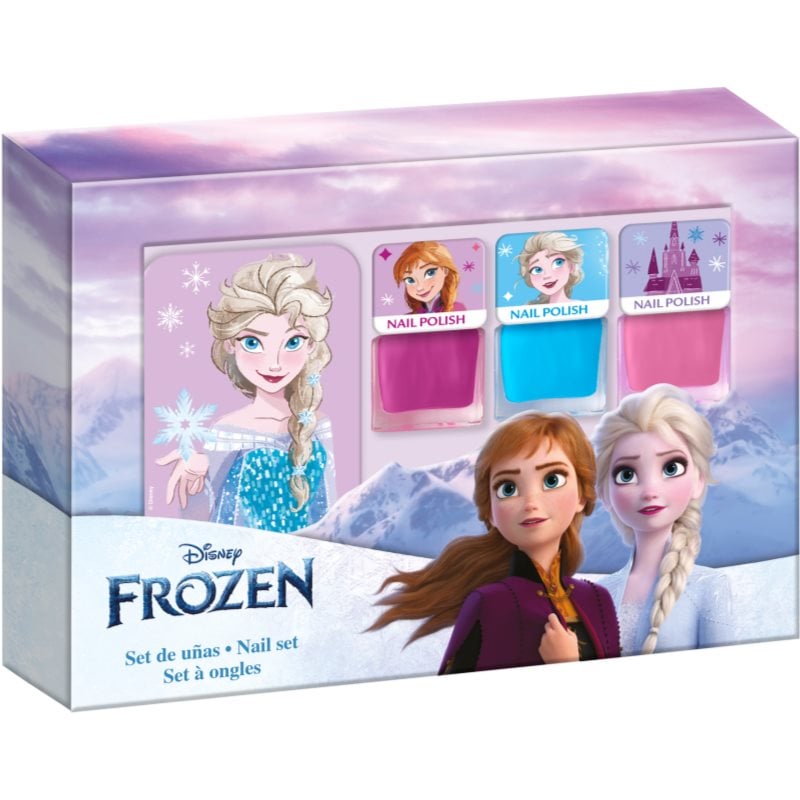 Disney Frozen Nail Set комплект лак за нокти за деца 3y+ Pink, Blue, Pink