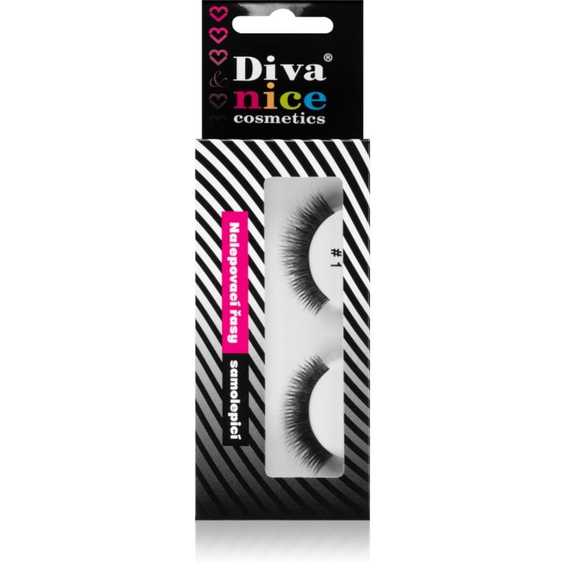 Diva & Nice Cosmetics Accessories Lashes изкуствени мигли от естествен косъм No. 1