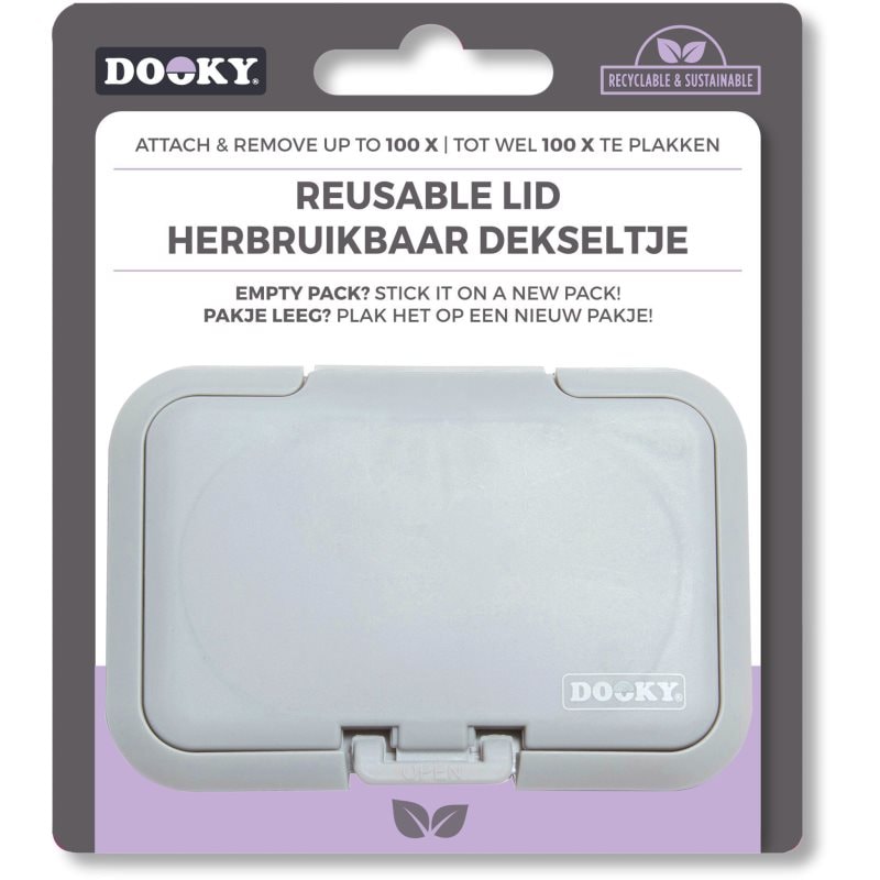 Dooky Reusable Lid Grey Card капаче за мокри кърпички - Грижа за тяло - Сравни цени от 1 магазин с безплатна доставка