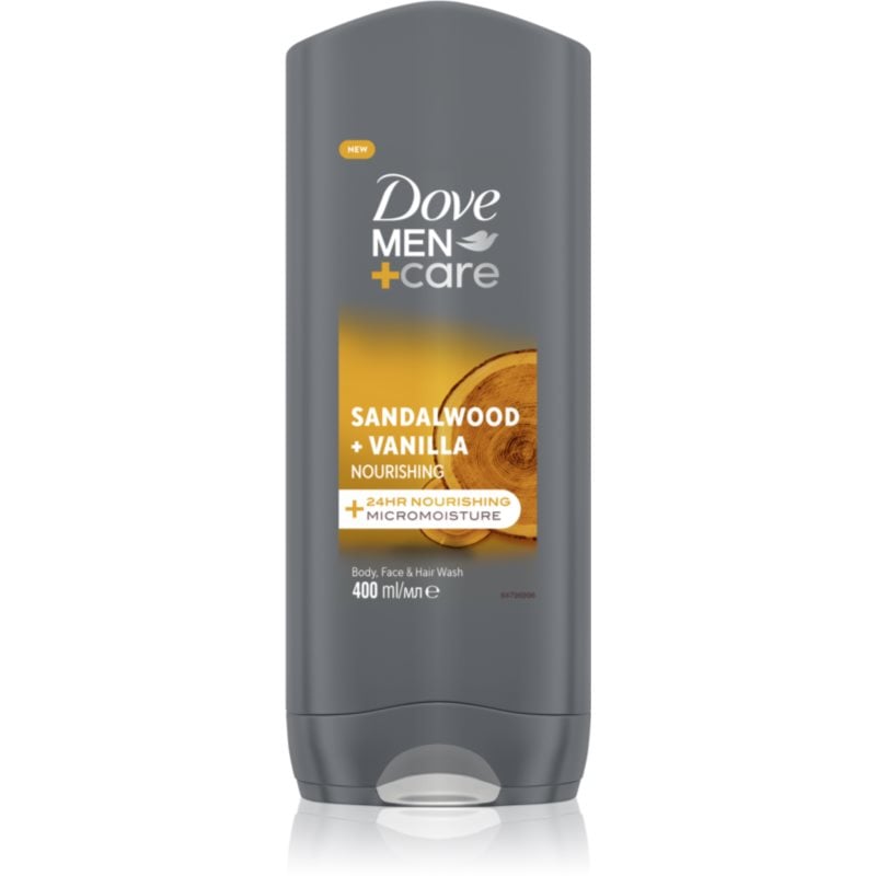Dove Men+Care Sandalwood & Vanilla душ гел 3 в 1 за мъже