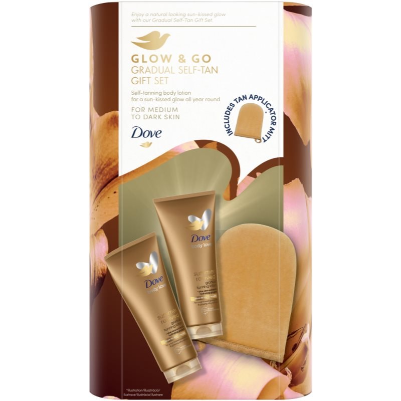 Dove Glow & Go Gradual Self-Tan Gift Set комплект за перфектен загар - Комплект - Сравни цени от 1 магазин с безплатна доставка