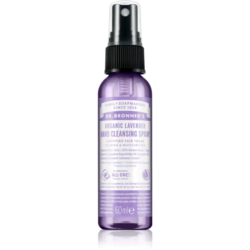 Dr. Bronner’s Lavender почистващ спрей безотмиване за ръце