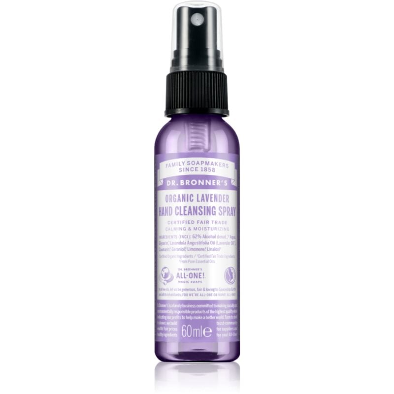 Dr. Bronner’s Lavender почистващ спрей безотмиване за ръце