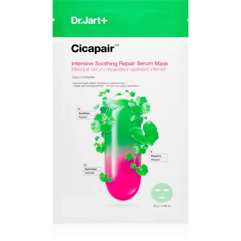 Dr. Jart+ Cicapair™ Intensive Soothing Repair Serum Mask платнена маска за лице с хидратиращ и успокояващ ефект
