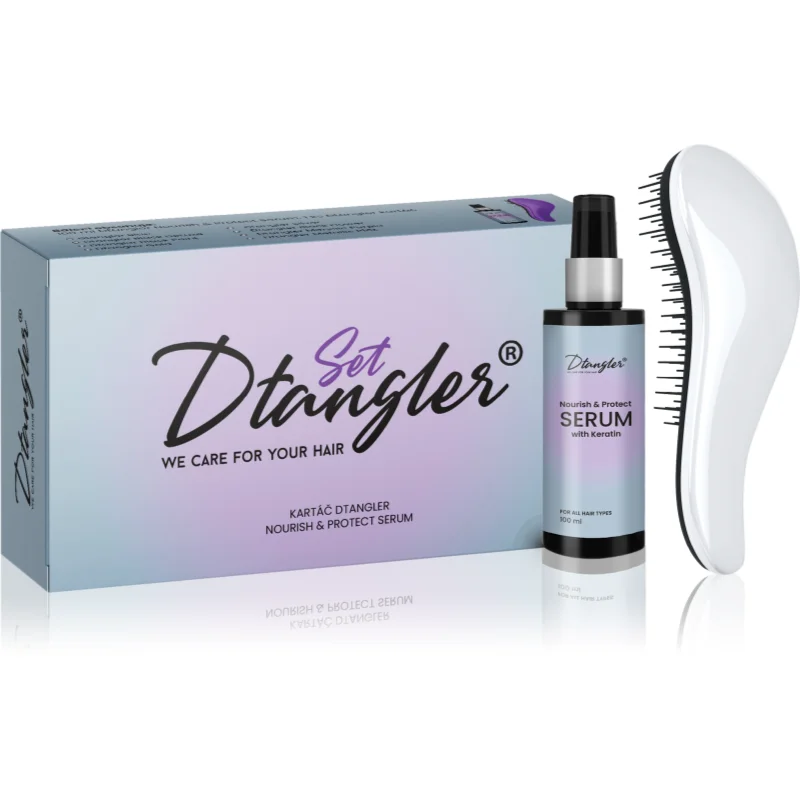 Dtangler We Care For Your Hair Set подаръчен комплект За коса Silver