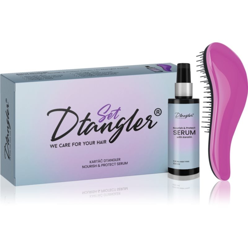 Dtangler We Care For Your Hair Set подаръчен комплект За коса Metallic Pink