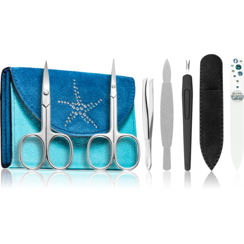 DuKaS Premium Line Solingen 216 комплект за маникюр + калъф Blue-Turquoise - Грим - Сравни цени от 1 магазин с безплатна доставка