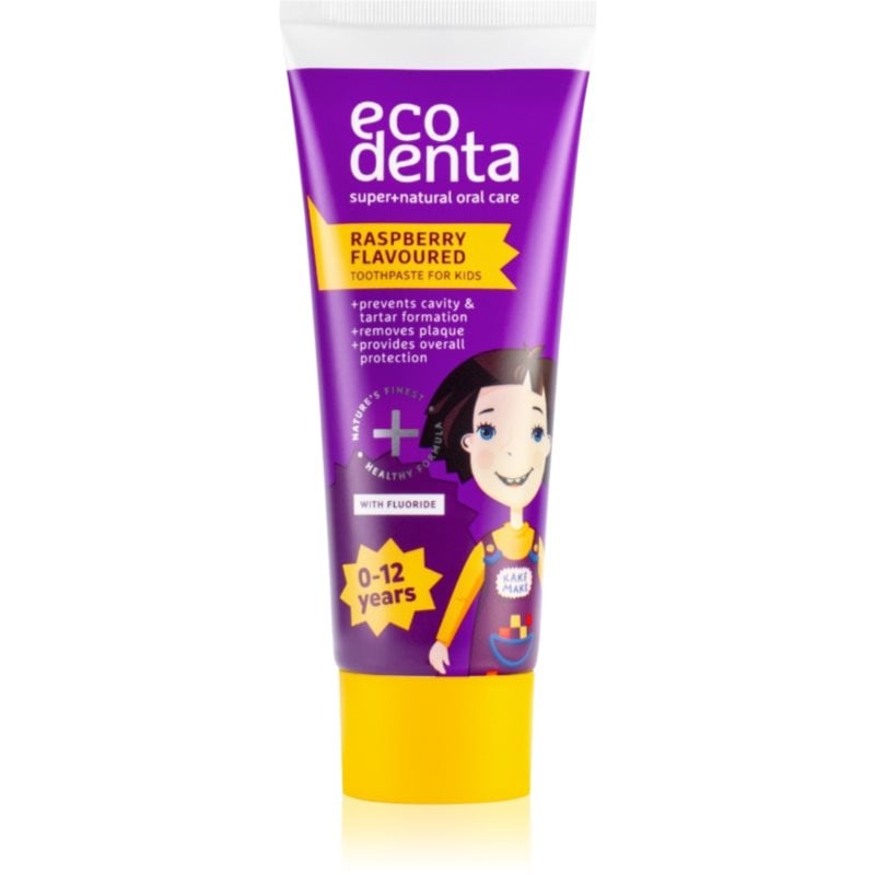 Ecodenta Super + натурална детска паста за зъби вкус Raspberry