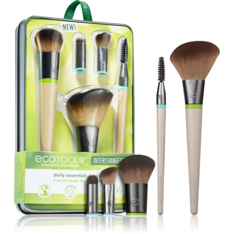EcoTools Interchangeables™ Daily Essentials комплкет четки с калъф - Грим - Сравни цени от 1 магазин с безплатна доставка