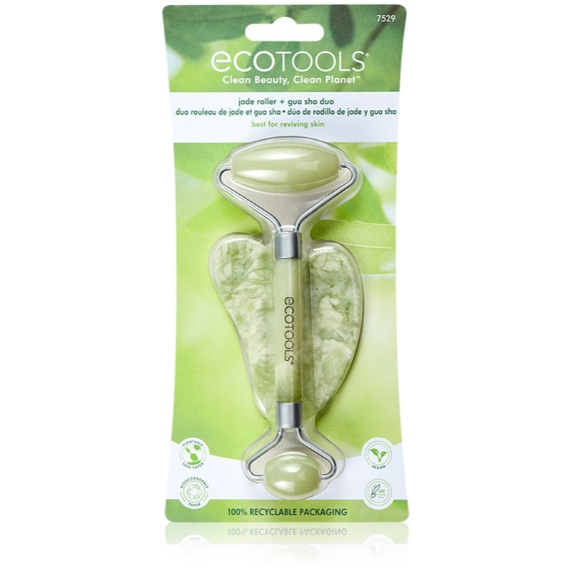EcoTools Jade Roller & Gua Sha масажно валяче за лице и масажно приспособление - Грижа за лице - Сравни цени от 1 магазин с безплатна доставка