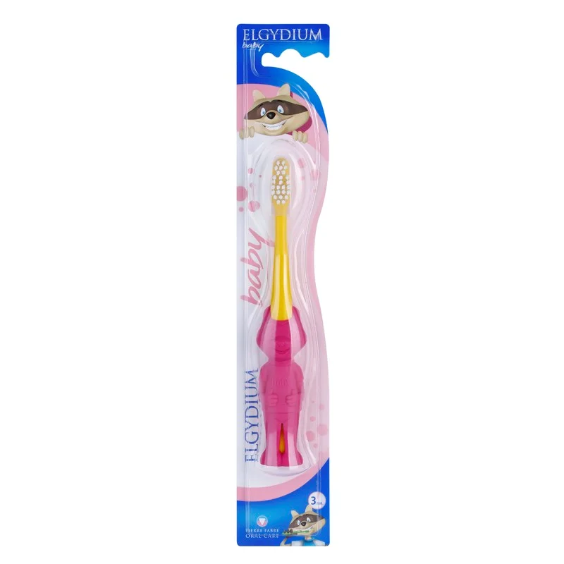 Elgydium Baby четка за зъби за деца Yellow & Pink