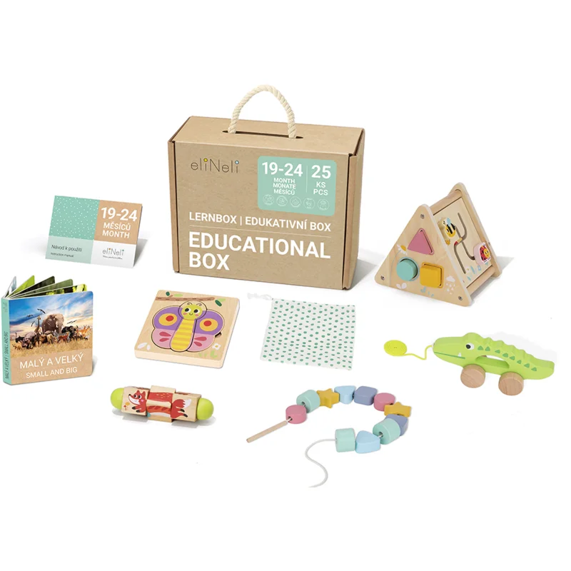 eliNeli Educational Box 19-24 m+ комплект играчки от дърво