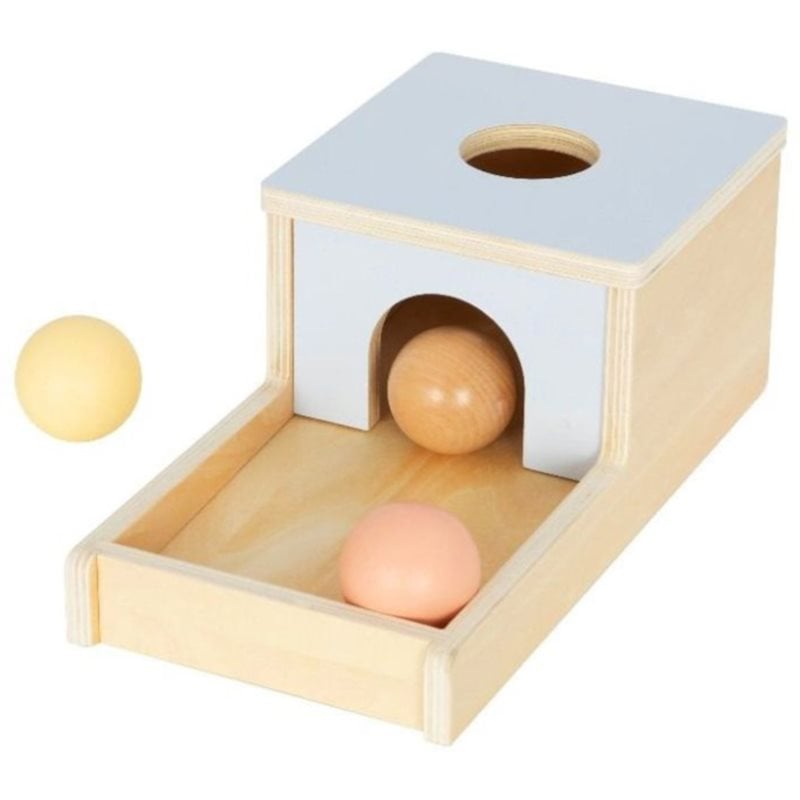 eliNeli Wooden Box With Balls играчка за подреждане от дърво