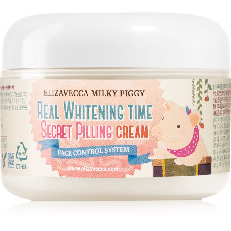 Elizavecca Milky Piggy Real Whitening Time Secret Pilling Cream овлажняващ омекотяващ крем с пилинг ефект