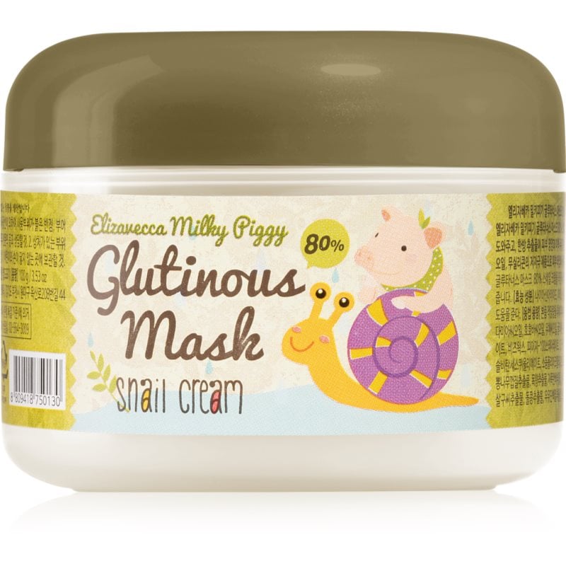Elizavecca Milky Piggy Glutinous Mask 80% Snail Cream интензивна хидратираща и подхранваща маска с екстракт от охлюв