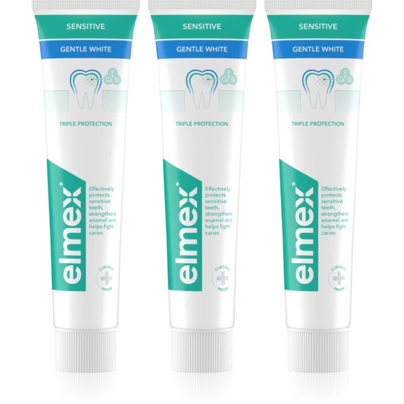 Elmex Sensitive Protection Gentle White паста за естествено бели зъби 3x