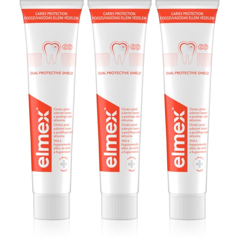 Elmex Caries Protection паста за зъби, защитаваща от зъбен кариес с флуорид 3x