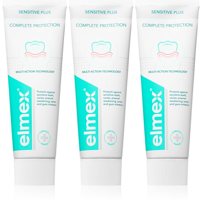 Elmex Elmex Sensitive Plus Complete Protection подсилваща паста за зъби 3x - Унисекс парфюм 75мл - Сравни цени от 1 магазин с безплатна доставка