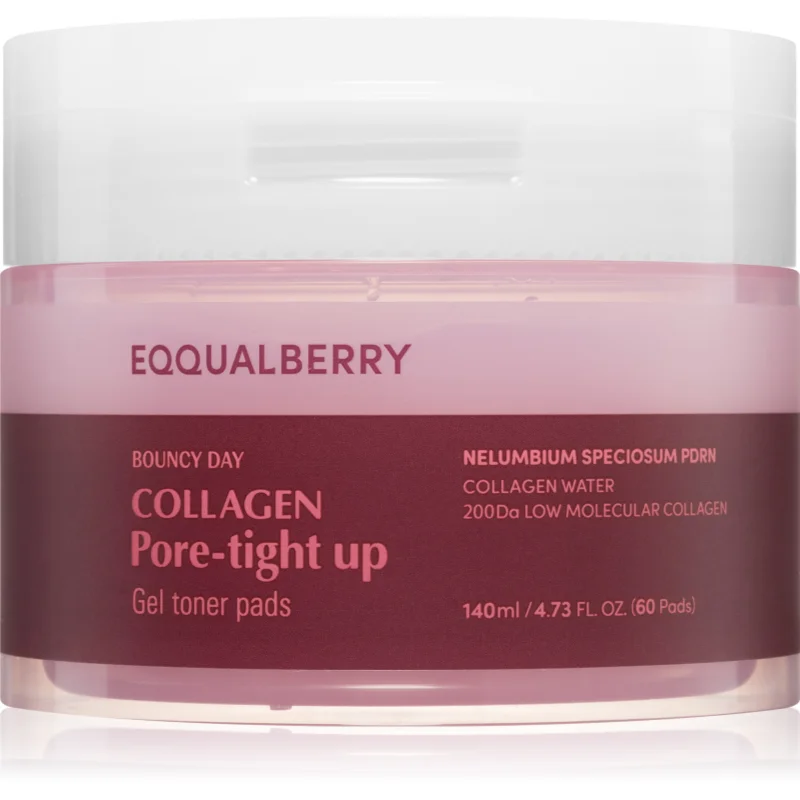 EQQUALBERRY Collagen Pore-Tight Up Gel Toner Pads тонизиращи възглавнички за стягане на порите