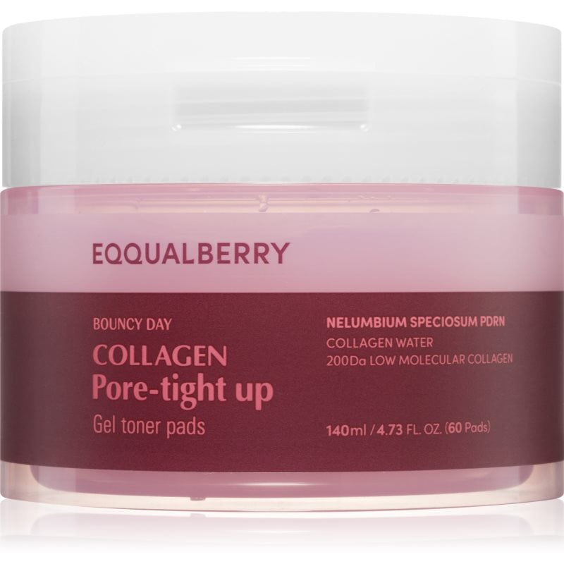 EQQUALBERRY Collagen Pore-Tight Up Gel Toner Pads тонизиращи възглавнички за стягане на порите