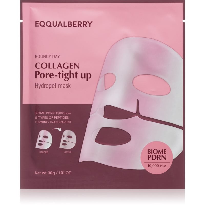 EQQUALBERRY Collagen Pore-Tight Up Hydrogel Mask платнена маска със стягащ ефект с гел текстура