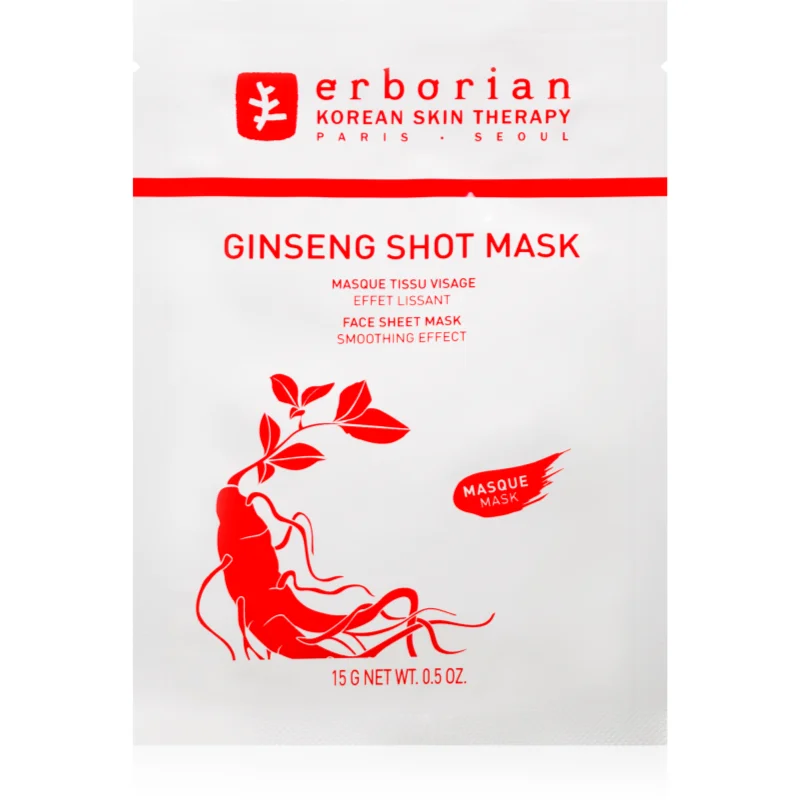 Erborian Ginseng Shot Mask платнена маска с изглаждащ ефект - Грижа за лице - Сравни цени от 1 магазин с безплатна доставка