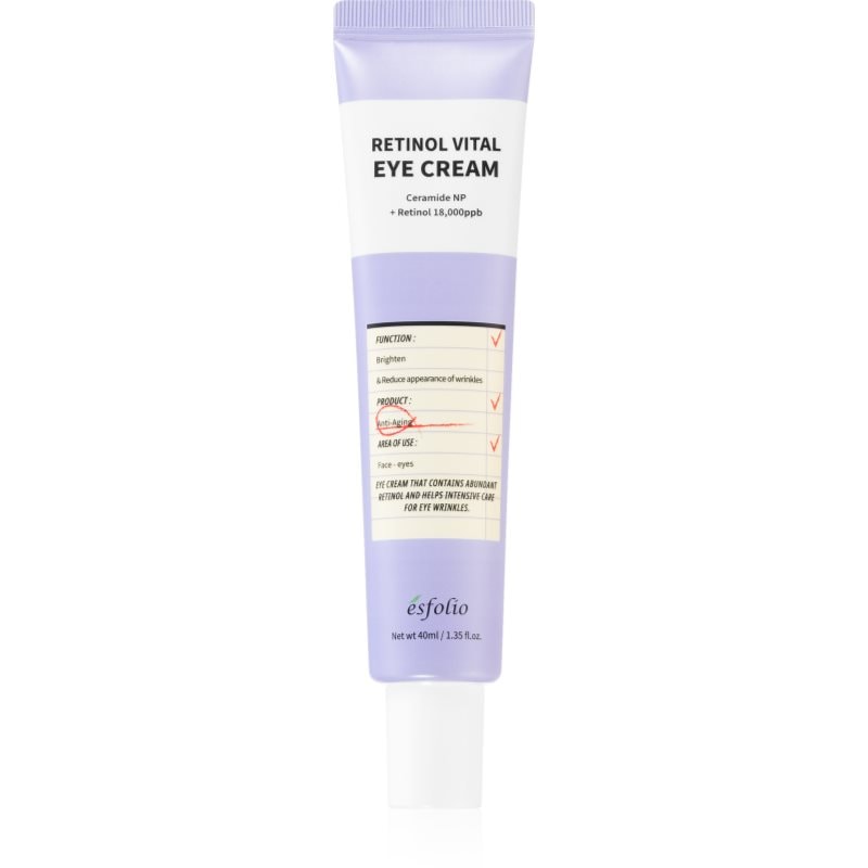 esfolio Retinol Vital крем за околоочния контур против бръчки с ретинол - Грижа за лице - Сравни цени от 1 магазин с безплатна доставка