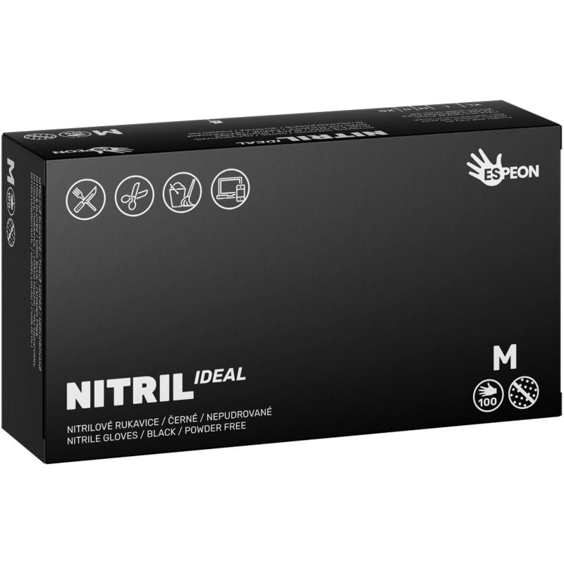 Espeon Nitril Ideal Black нитрилни ръкавици без пудра размер M - Грижа за коса - Сравни цени от 1 магазин с безплатна доставка