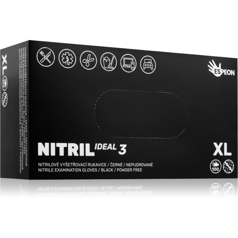 Espeon Nitril Ideal3 Black нитрилни ръкавици без пудра размер XL - Грижа за коса - Сравни цени от 1 магазин с безплатна доставка